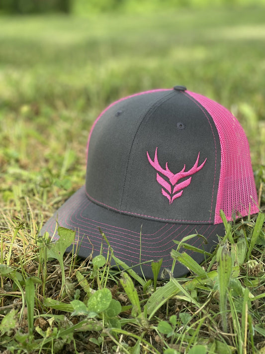 Flawless Snap Back Cap Grey & Pink